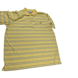 Masters Performance Mens XL Yellow Blue Striped Golf Polo Shirt Augusta National